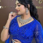 American Diamond Blue Stone Designer Jewellery Set For Rent