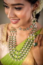 Simple Green Victorian Layered Jewellery Set For Rent - Image 2