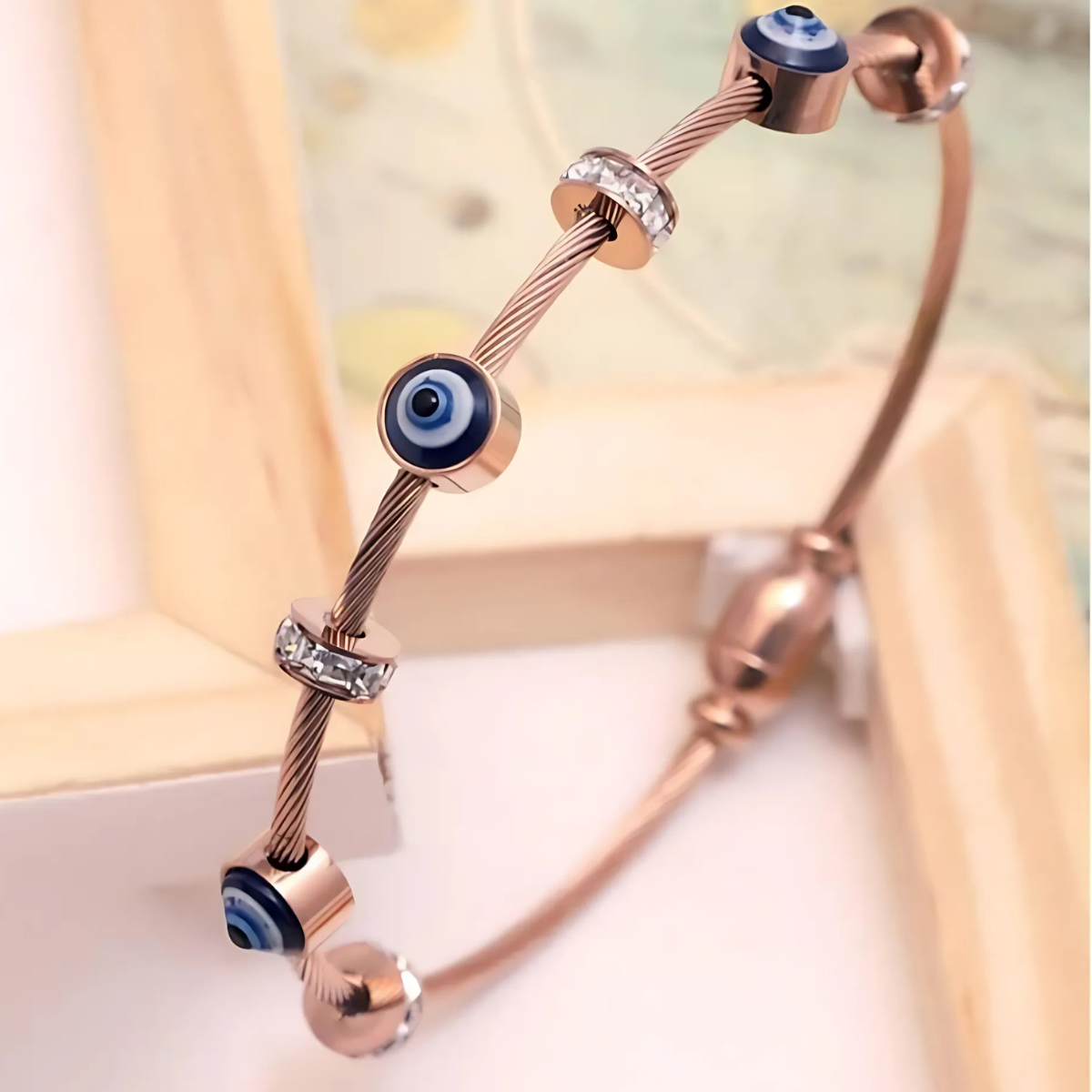 3.png Rose Gold Evil Eye Bracelet – Protection & Style - Image 1