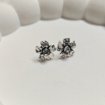 Antique Textured Flower Stud Earrings