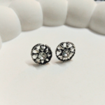 Antique Round Stud Earrings with Crystal