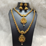 Lakshmi Temple Jewellery Set – Short and Long Necklace Combo