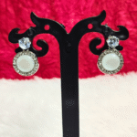 Pearl & Crystal Stud Earrings (Circle) - Image 3