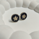 Round Floral Stud Earrings