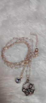 Elegant Double-Layered Pearl & Butterfly Pendant Necklace - Image 4