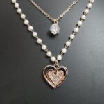 Elegant Double-Layered Pearl & Heart Pendant Necklace