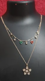Exquisite Layered Floral Charm Necklace