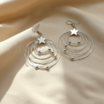 Star Hoop Earrings – Modern Silver Look