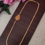 Gold Finish Round Designer Mogappu Chain