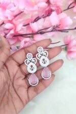 Pink Stone Diamond Stone Long Necklace - Image 3