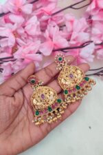 Lakshmi Designer Green Stone Long Necklace - Image 3