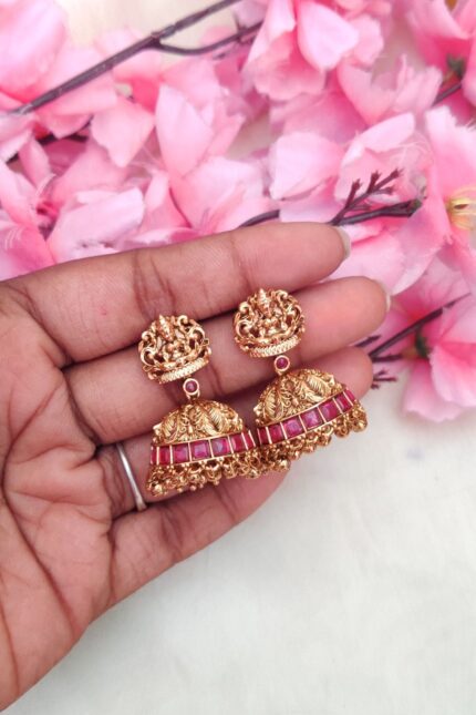 Lakshmi Pink Stone Designer Jumkki