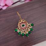 Peacock Green Beads Designer Tikka