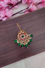 Peacock Green Beads Designer Tikka