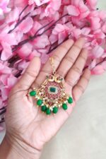Peacock Green Beads Designer Tikka - Image 2