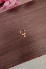 Gold Finish Pearl Hanging Nosepin