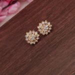 Traditional Impon White Stone Earrings