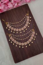 Beautiful Red Stone Designer Ear Chain