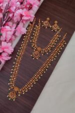 Green Beads Designer Long Necklace