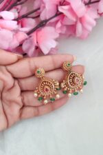 Green Beads Designer Long Necklace - Image 4