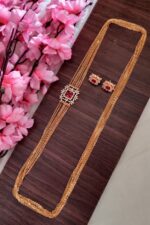 Simple Layer Red Stone Designer Long Necklace