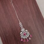 AD White and pink Stone Tikka