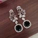 Dark Green Stone Earrings