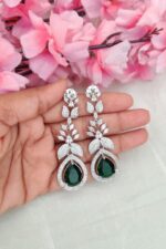 Beautiful Dark Green Stone Earrings - Image 2