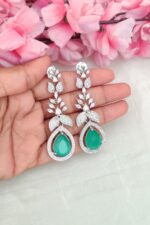 Beautiful Pista Green Stone Earrings - Image 2