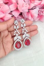 Beautiful Red Stone Earrings - Image 2