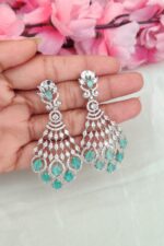 Beautiful Pista Green Stone Earrings - Image 2