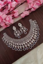 AD Purple And White Designer Necklace