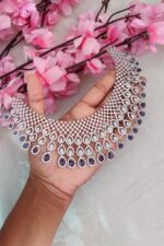 AD Purple And White Designer Necklace - Image 2