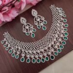 AD Peacock Green And White Designer Necklace