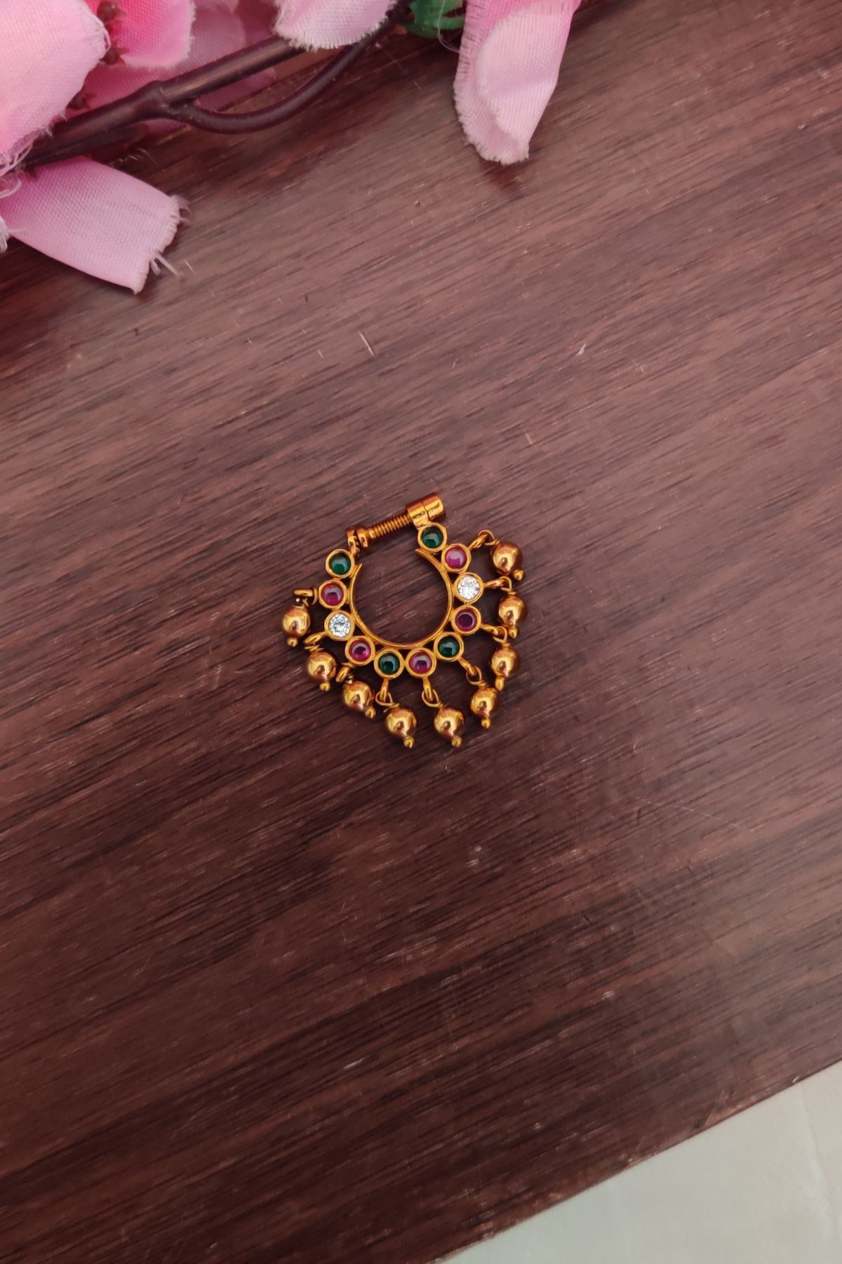 IMG_20250917_155523-1.jpg Multi Stone Designer Nosepin - Image 1