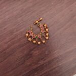 Pink And Green Stone Designer Nosepin