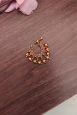 Pink And Green Stone Designer Nosepin