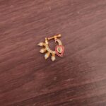 Beautiful White&Pink Peacock Designer Nosepin