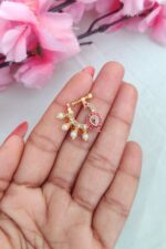 Beautiful White&Pink Peacock Designer Nosepin - Image 2