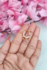 White&Pink Peacock Designer Nosepin - Image 2