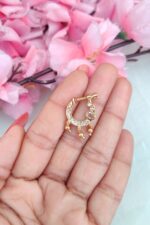 White Peacock Designer Nosepin - Image 2