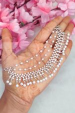 Full White Stone Designer Ear Chain - Image 2