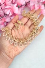 Premium Peacock Flower Designer Necklace - Image 2