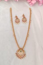 Peacock Designer Pearls Hanging Long Necklace - Image 2