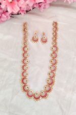 HalfMoon Flower Designer Long Necklace - Image 2