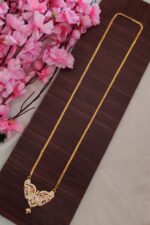 Eagle Designer White&Pink Stone Dollar Chain