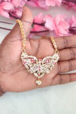 Eagle Designer White&Pink Stone Dollar Chain - Image 2