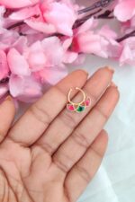 Beautiful Multi Stone Designer Nosepin - Image 2