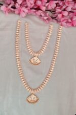 Impon White Stone Designer Long Necklace Set - Image 2