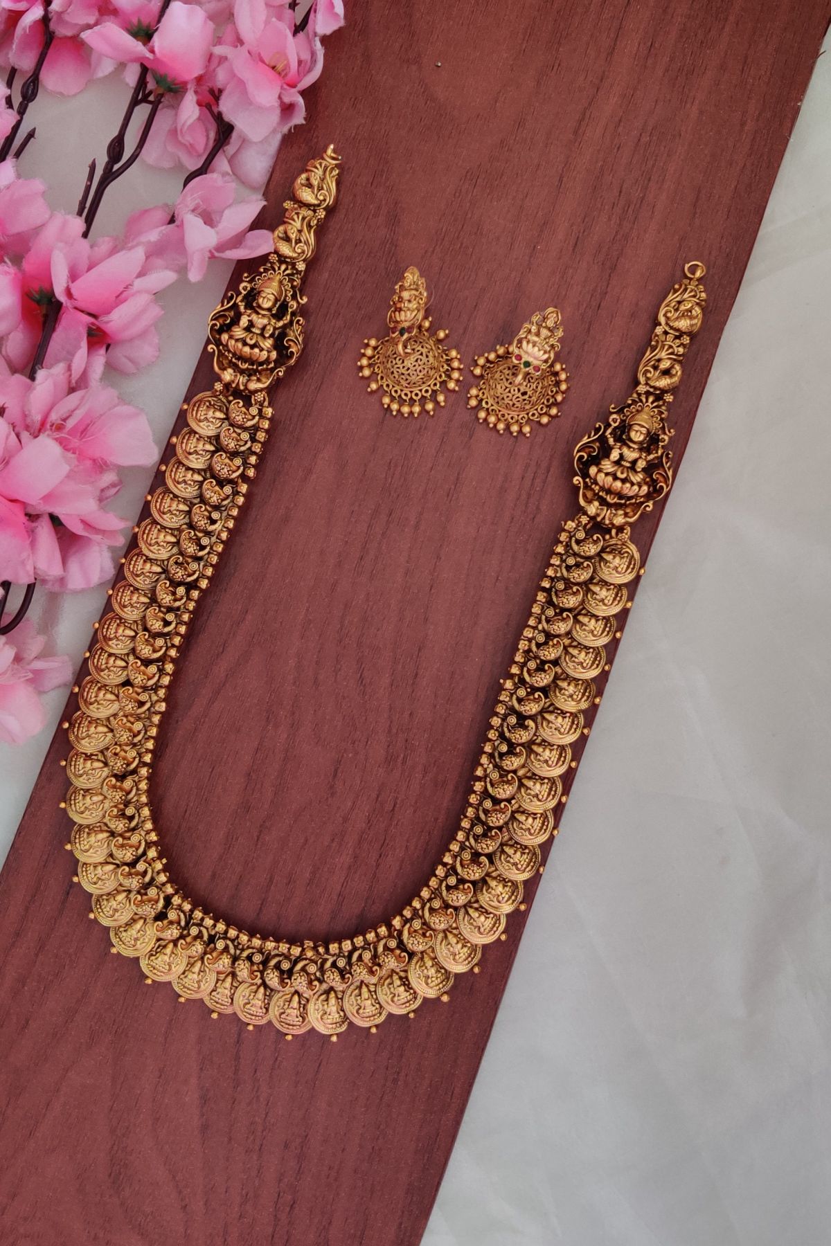 IMG_20260222_122942.jpg-1.jpeg Beautiful Coin Lakshmi Designer Long Necklace Set - Image 1